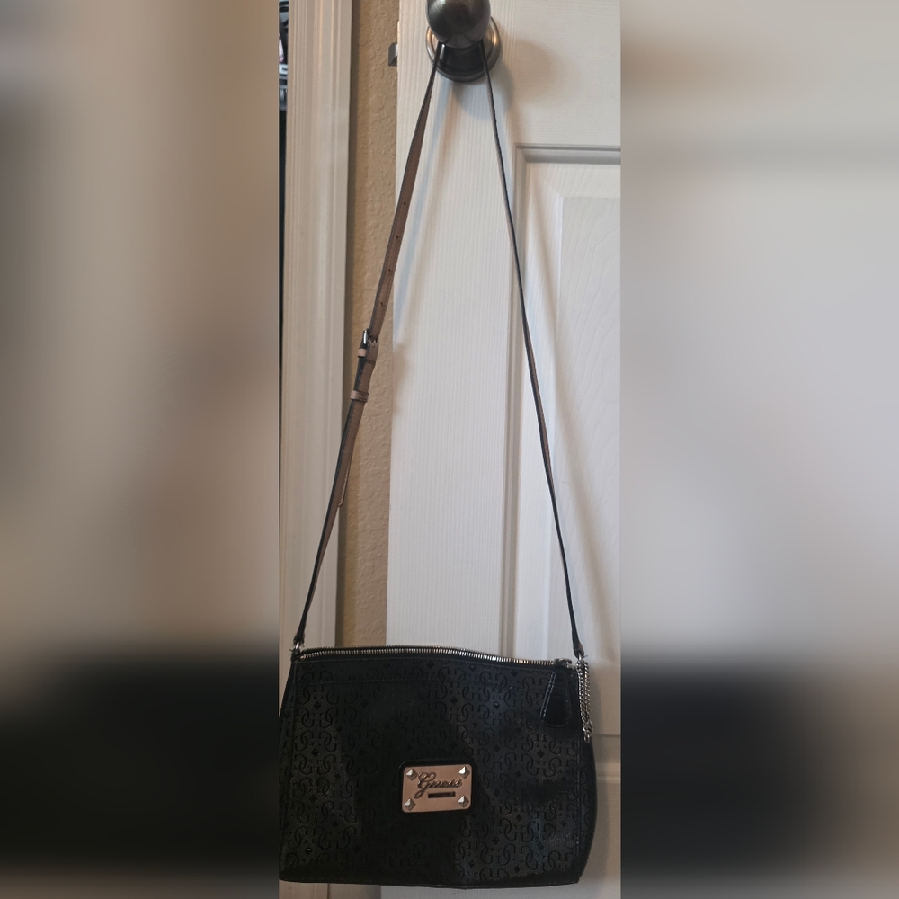 Guess Black and Brown Crossbody Bag